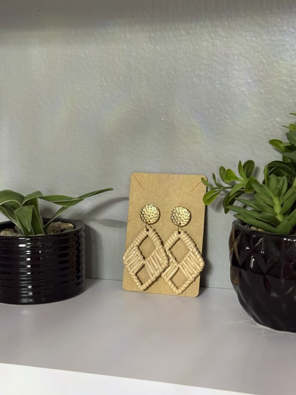Tan & Gold Earrings From My Small Business